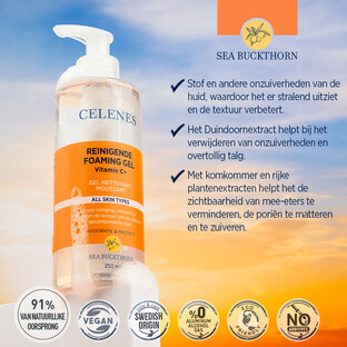 Celenes by Sweden Sea Buckthorn Reinigende Schuimgel - Vette/Gecombineerde Huid 250ML