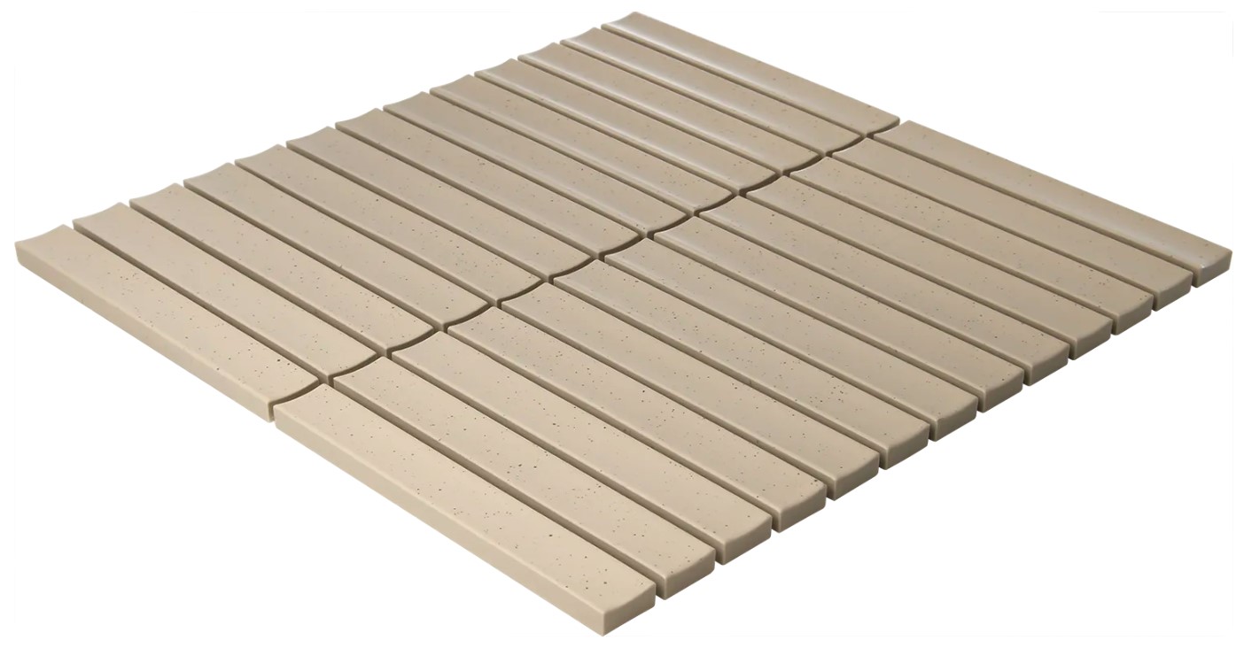 The Mosaic Factory Sevilla smalle vinger 2cm mozaïek tegels 30x30 vanilla speckle matt
