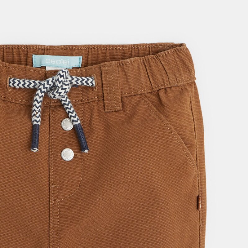 Pantalon regular coton fantaisie marron bébé garçon Marron