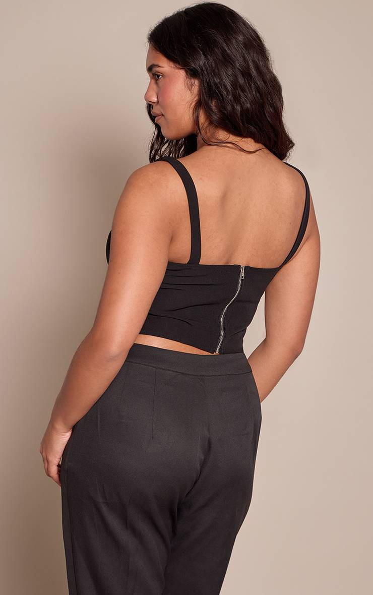 Noir Ensemble Top Corset À Bordure En Dentelle Shape