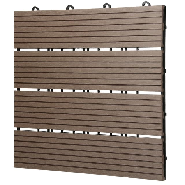 ECD Germany WPC terrassefliser 30x30 cm 55er besparelsessæt til 5m² mørkebrun i