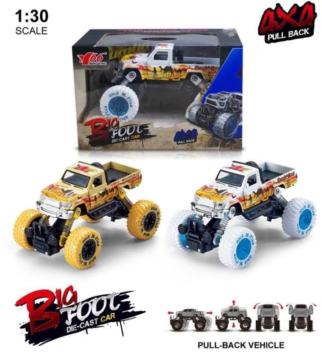 Pull-back 4x4 monstertruck i skala 1:30