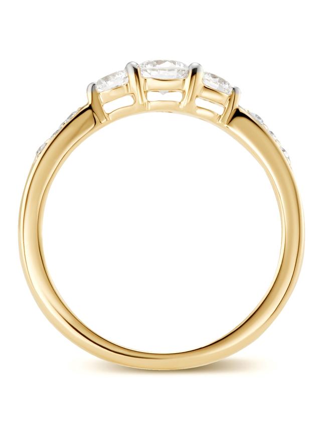 Cocktail-Ring, 9 Brillanten, LG, ca. 0,50 ct., Gold 375
