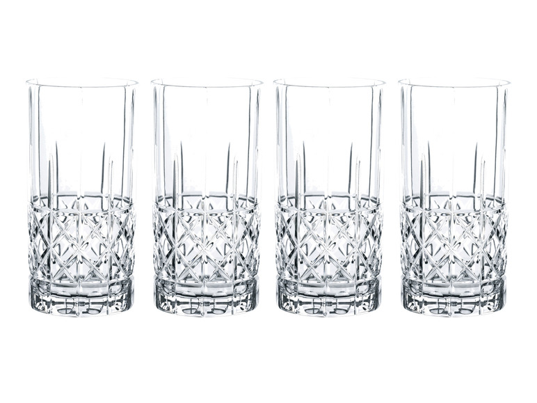 4 whiskyglazen of 4 long drink glazen