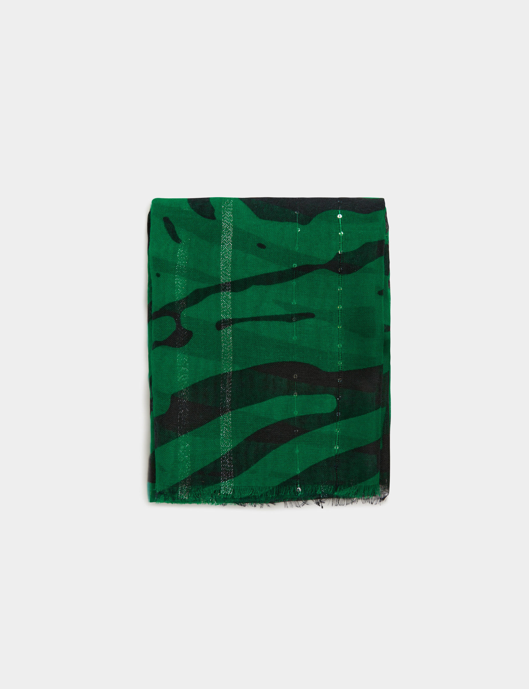 Foulard imprimé zèbre vert femme - vert