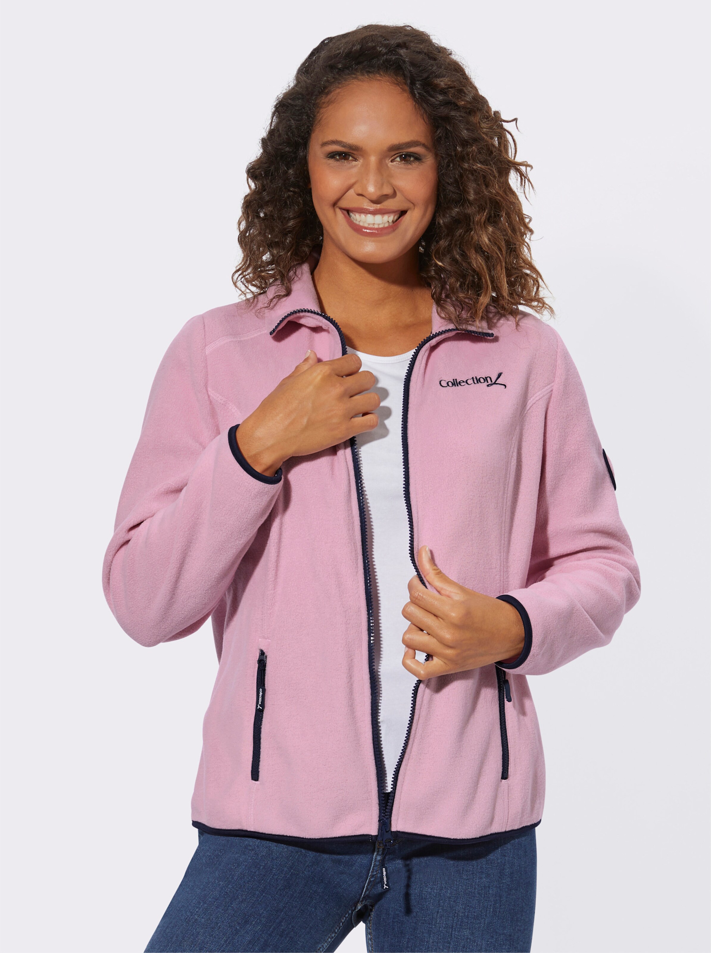 Fleecejacke mit Stickerei