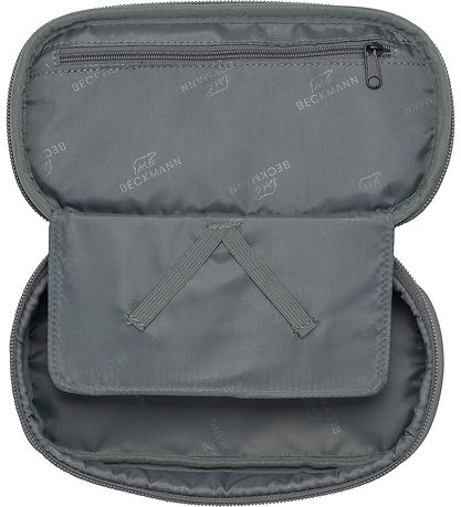 Beckmann Federtasche - Dusty Green/Orange