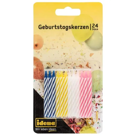 Idena Geburtstagskerzen, 24 Stück, ohne Halter