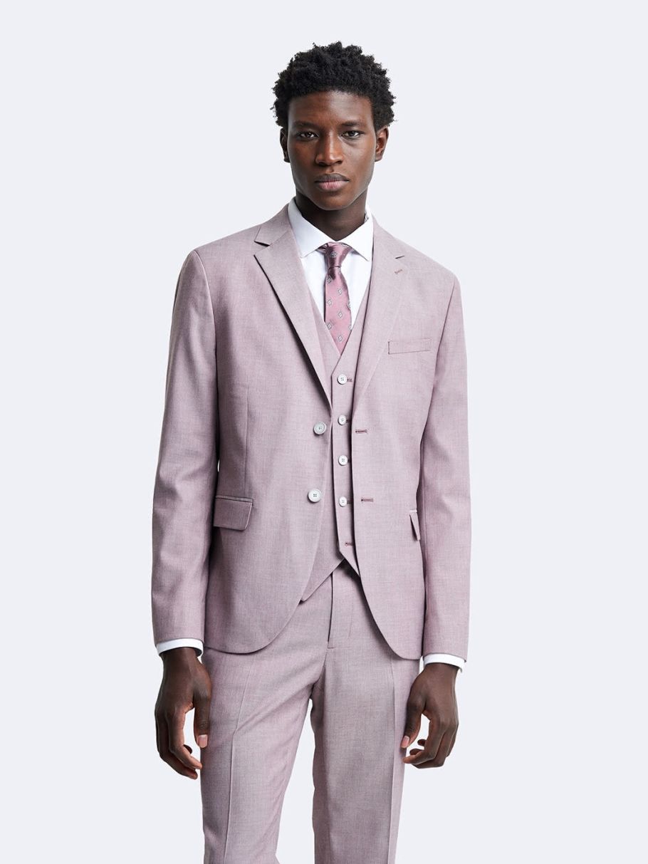 Veste coordonnable slim faux uni