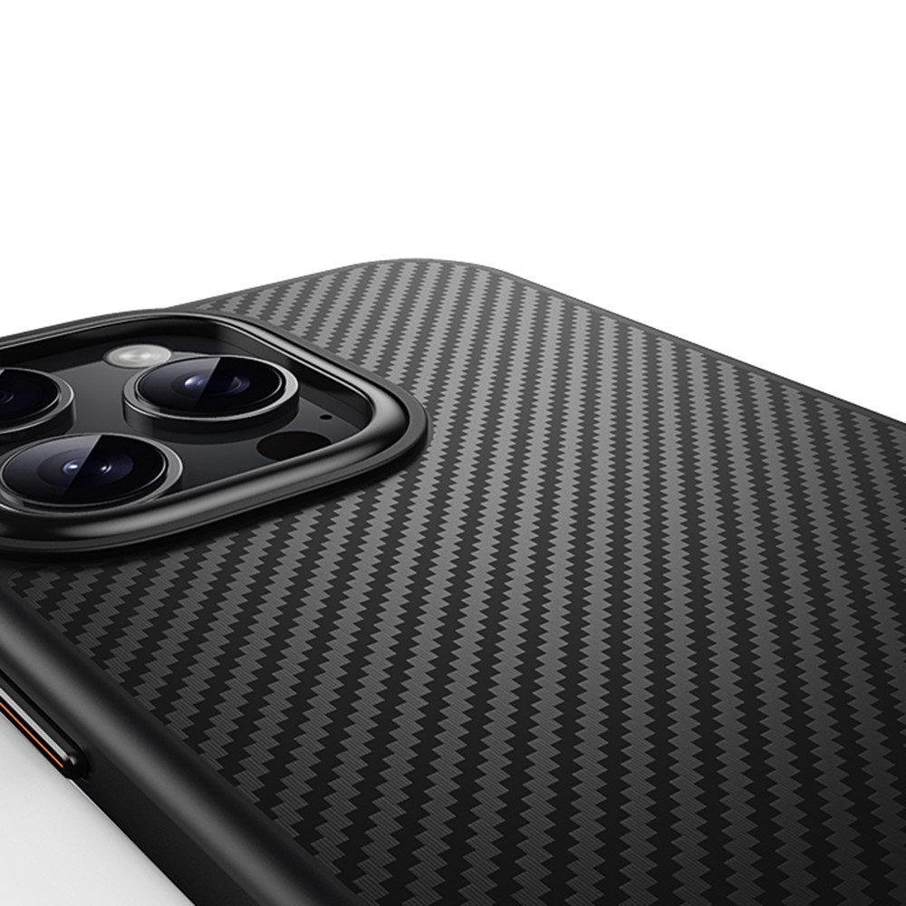 iPhone 16 Pro MagSafe Hardcase Hülle im Carbon Look - Schwarz