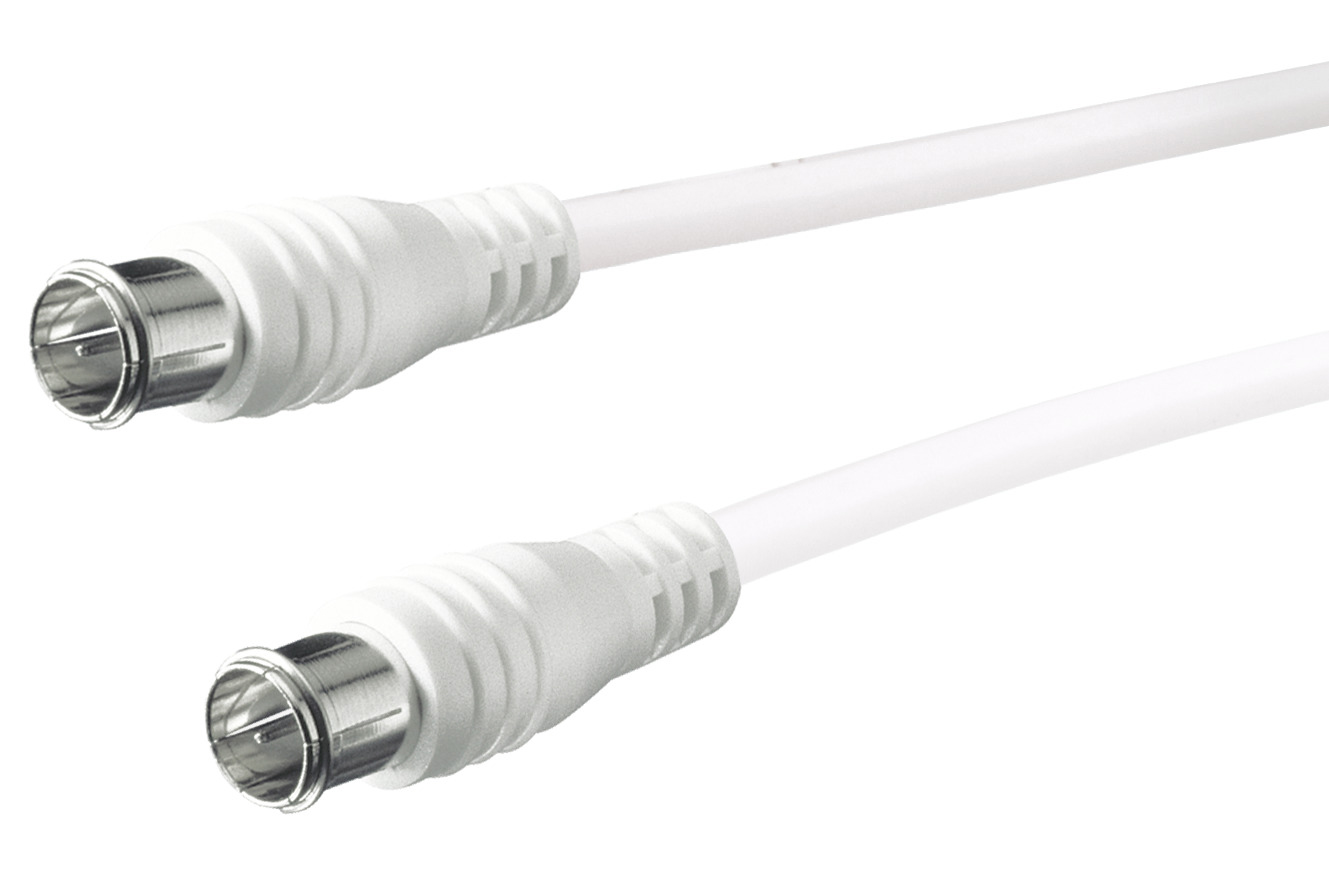Schwaiger KVCQ15 1,5 meter witte coaxkabel met snelkoppeling