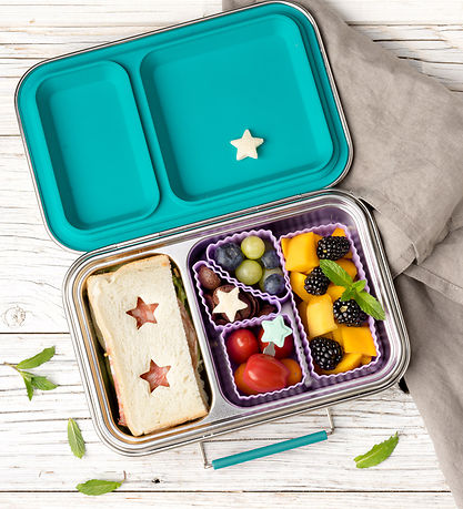 LEKKABOX Madkasse - Duo - Rustfrit St?l - 750 ml - Petrol
