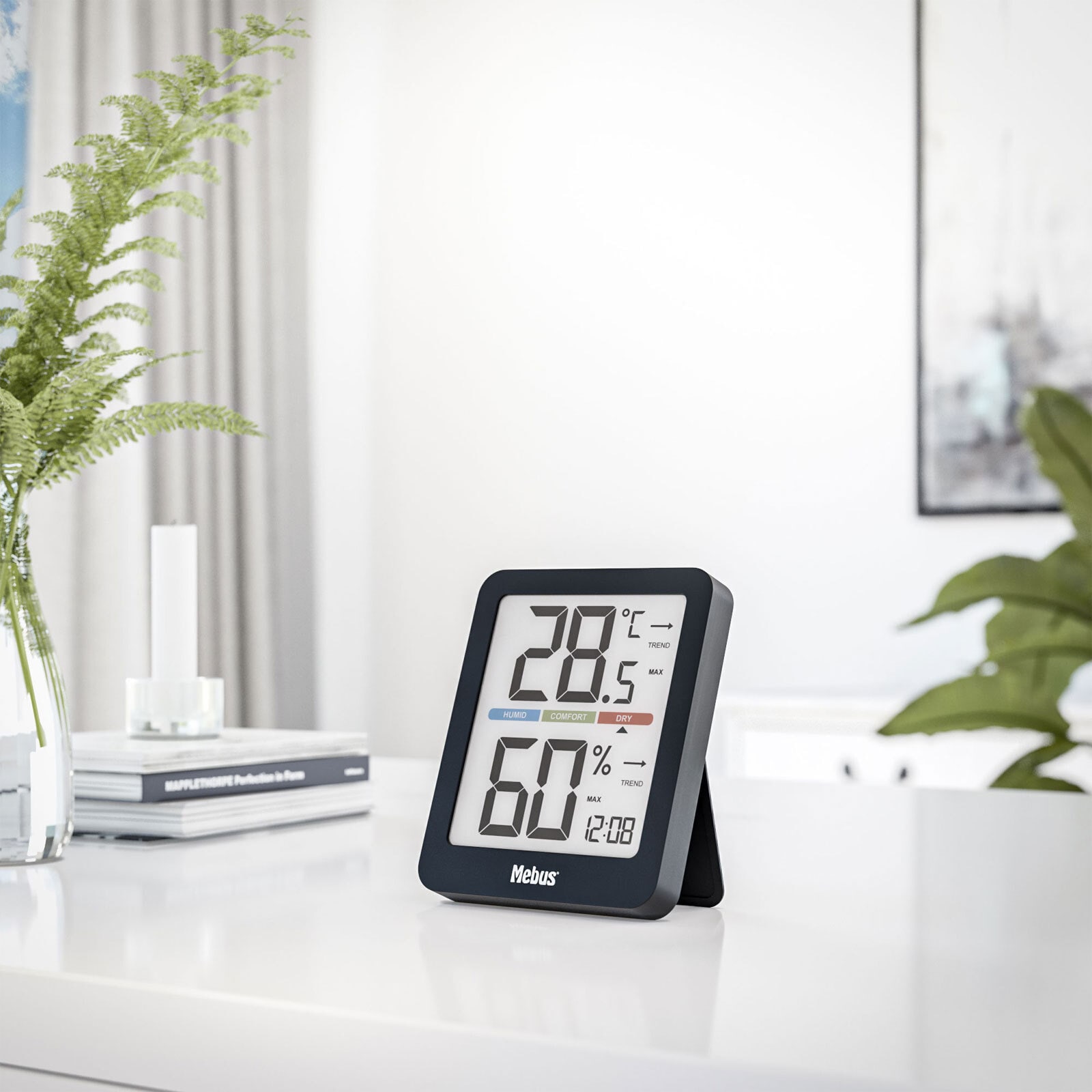 Mebus Klimastation Thermo-Hygrometer schwarz