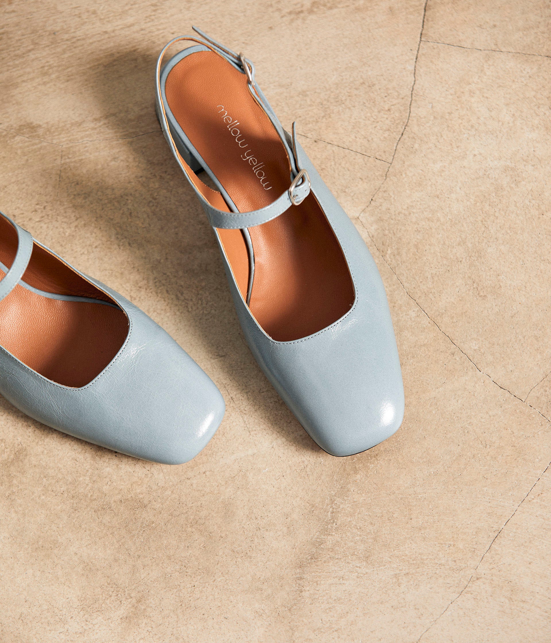 Slingbacks bleu verni Clarissa
