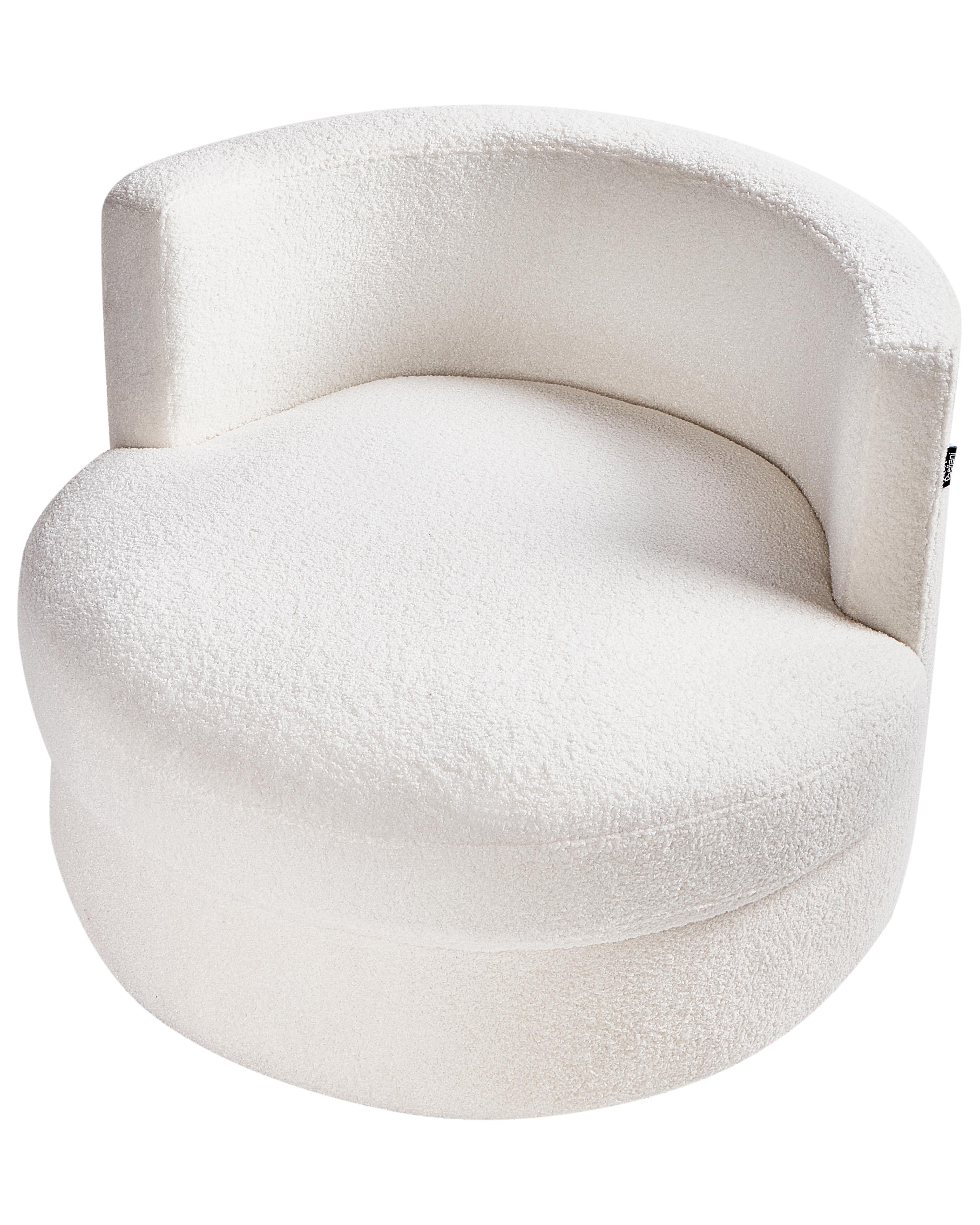 Draaifauteuil DALBY Bouclé Wit