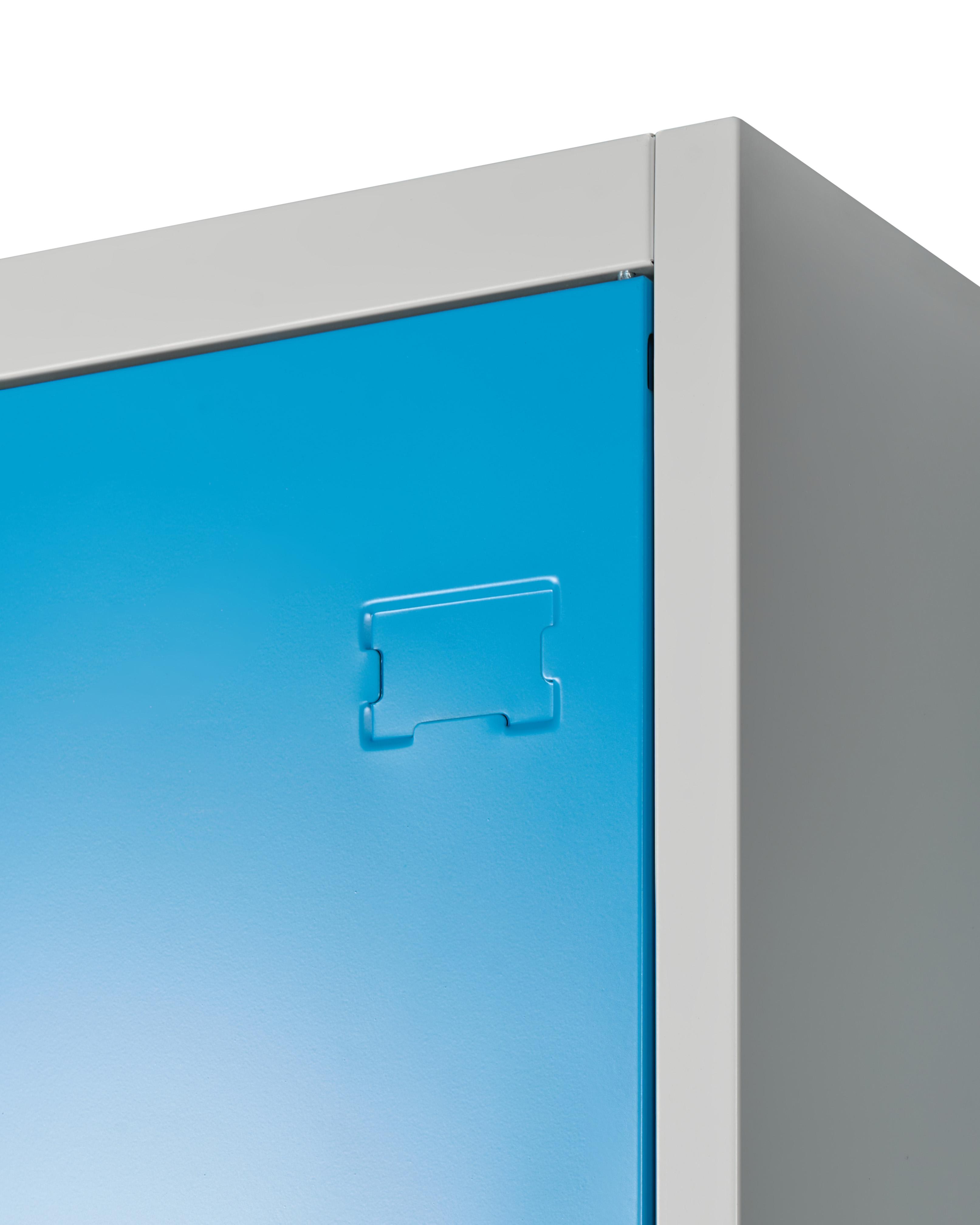 Locker met 4 deuren en bankje ATHLETE Metaal Grijs/blauw