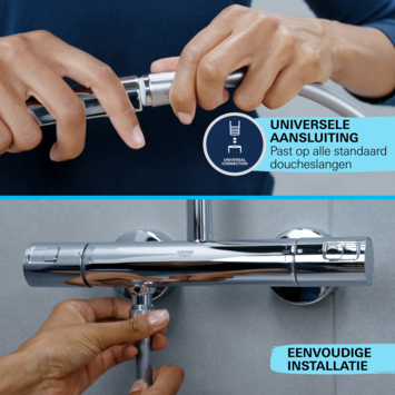 Grohe douchekop Quickfix Vitalio Comfort handdouche waterbesparend 3 standen ø 10 cm chroom