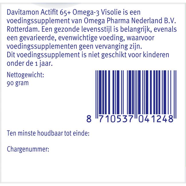 Davitamon Actifit 65+ Omega 3 Visolie Capsules