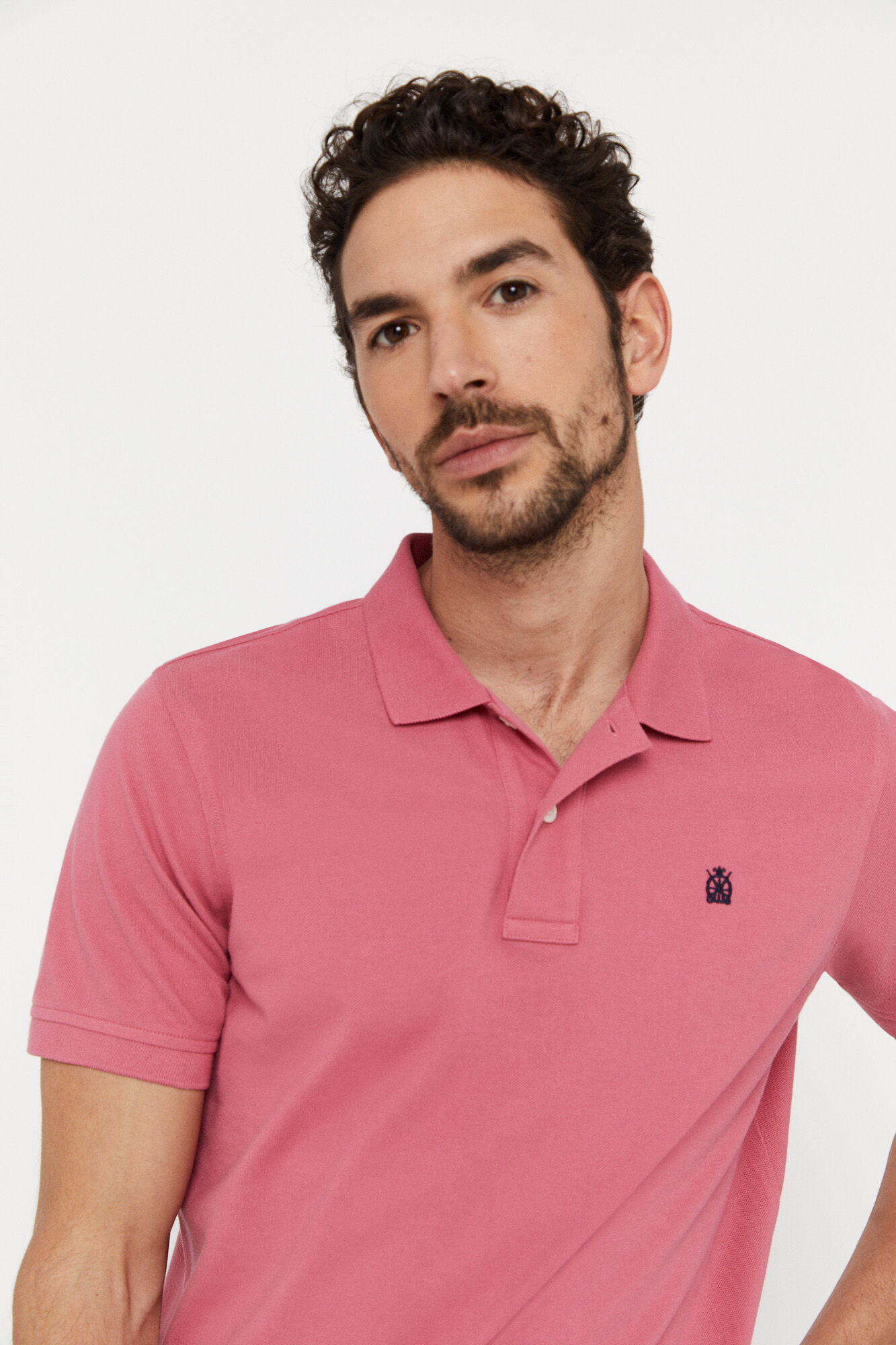 Camisa polo com logotipo - Rosa