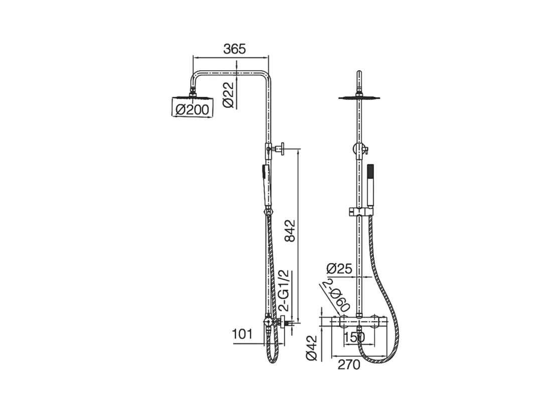 Colonne de Douche anti-calcaire Thermostatique Or Rose Cuivré NAPOLES BTN047/ORC