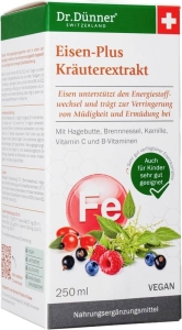 DÜNNER Eisen-Plus Kräuterextrakt Flasche, 250 ml