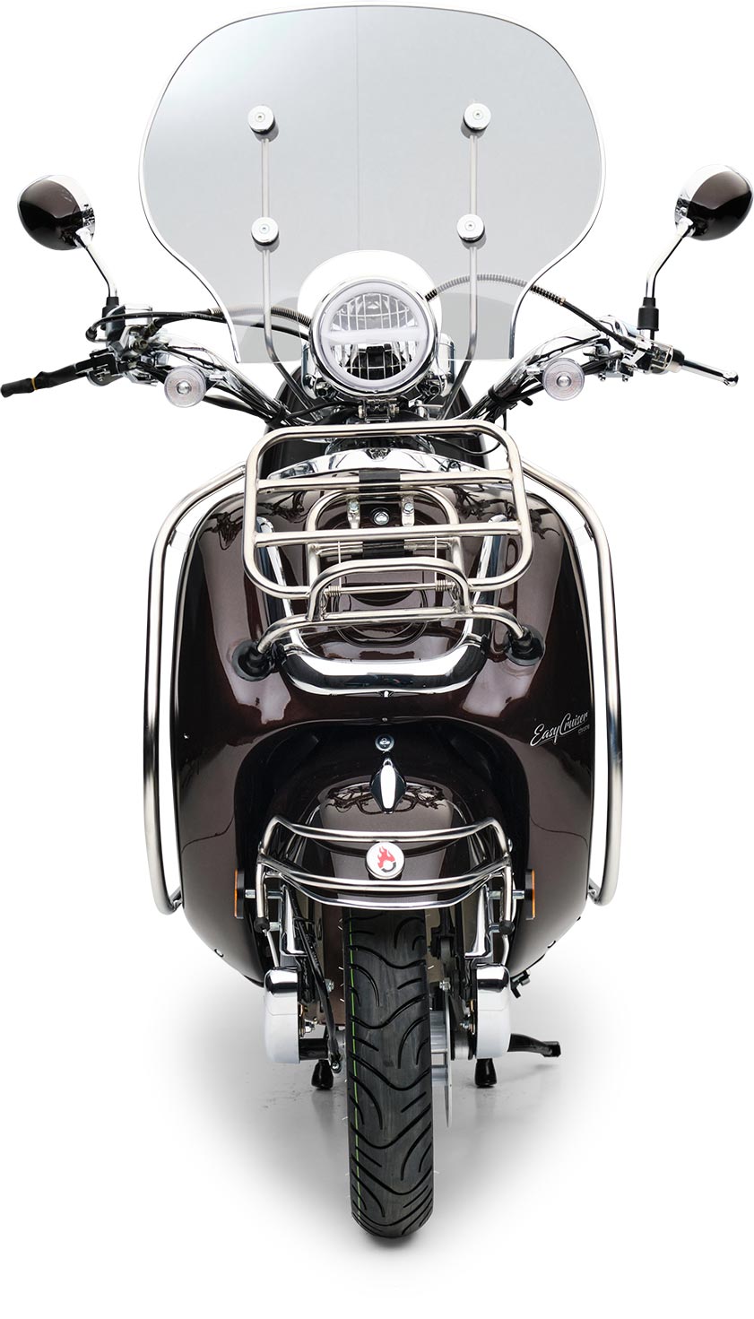 Motorroller Retro EasyCruiser Braun 50ccm 25 kmh Mofa Scooter