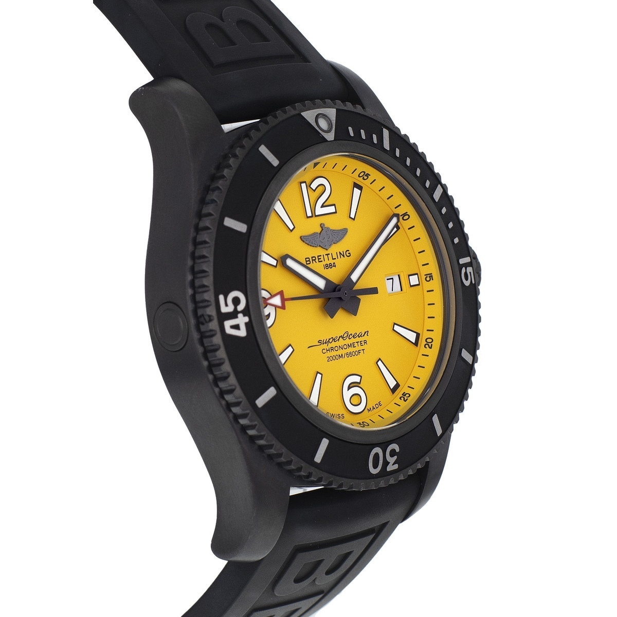 Montre d'occasion Breitling SuperOcean homme automatique acier bracelet caoutchouc noir