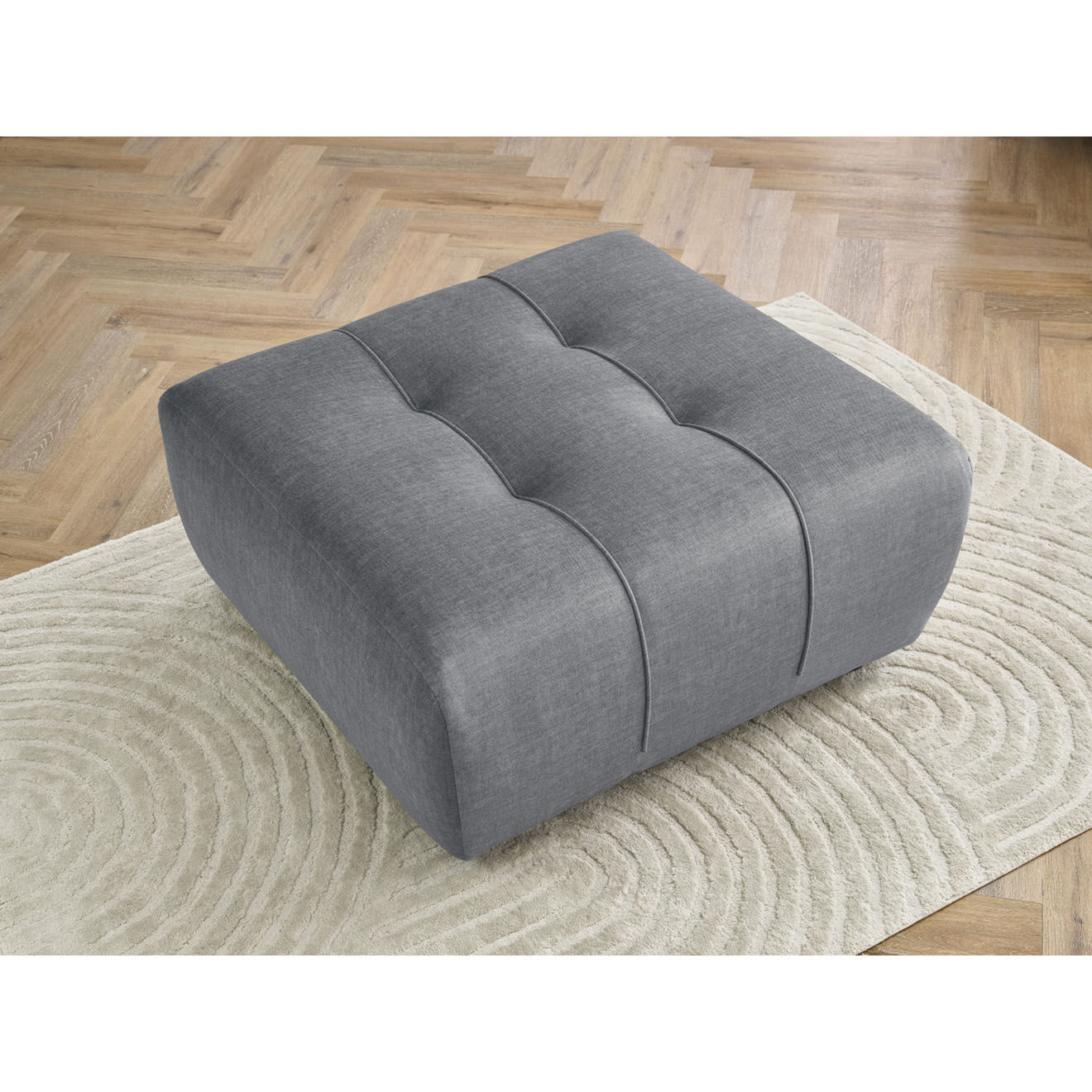 Bobochic Pouf en Velours Arsène gris foncé - 100x100x45 cm