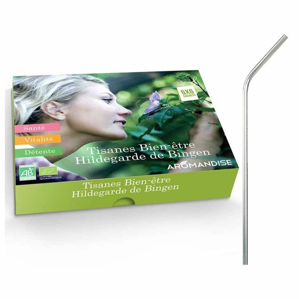 Coffret découverte tisanes 36 sachets + 4 pailles en inox