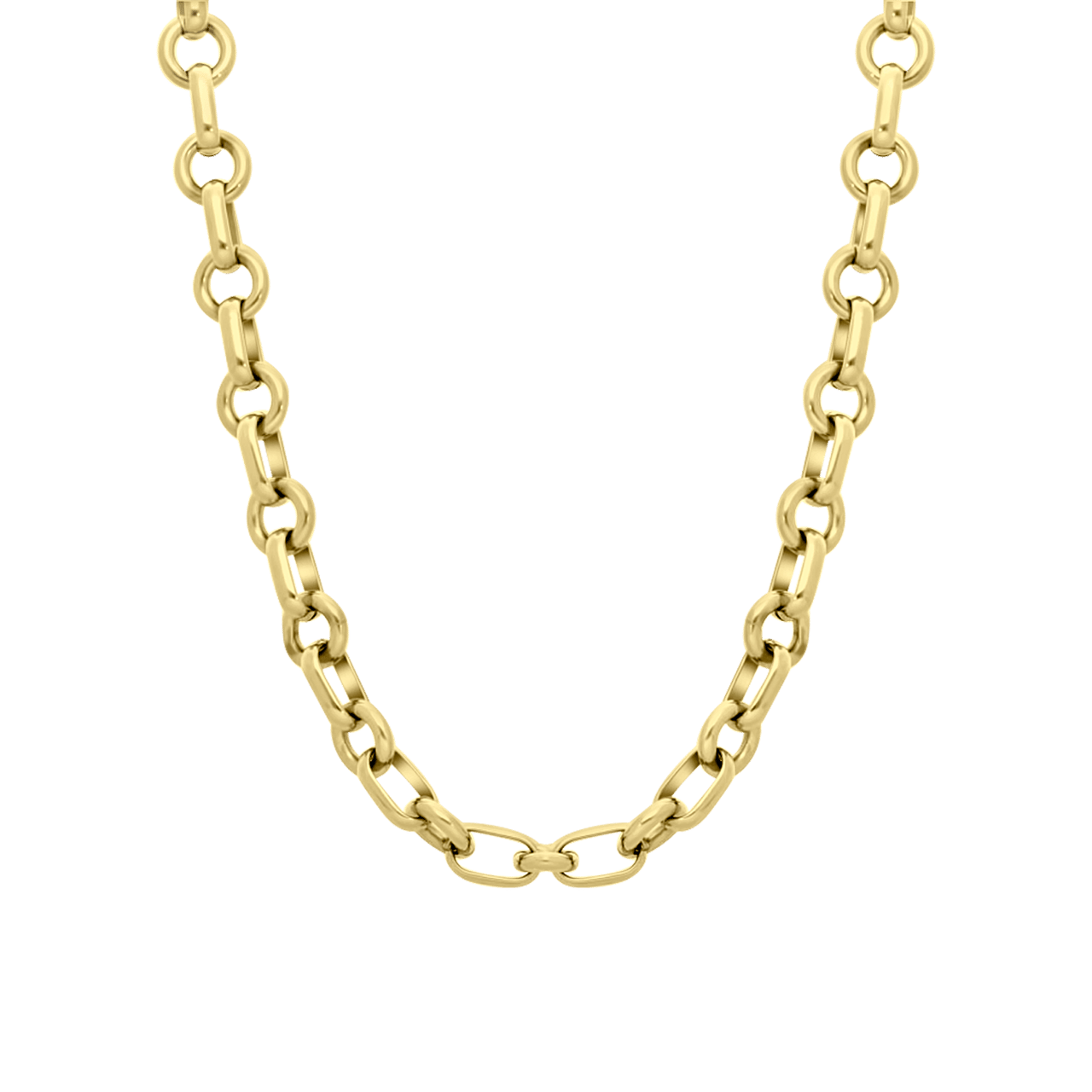 Gerecycled stalen 18 karaat goldplated ketting ines
