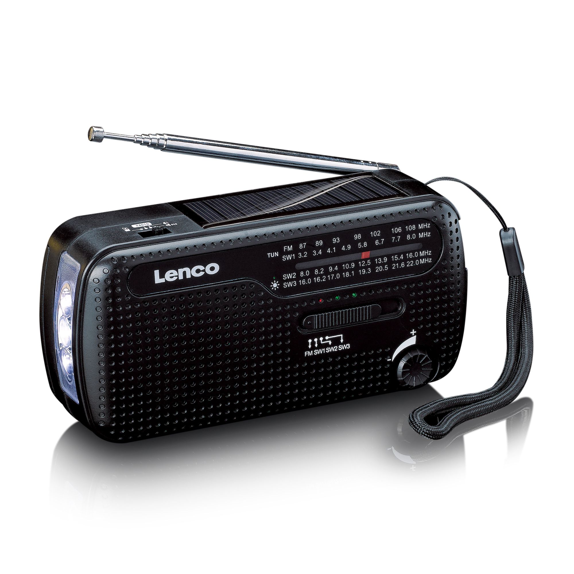 Lenco MCR-113BK Draagbare opwindbare noodradio