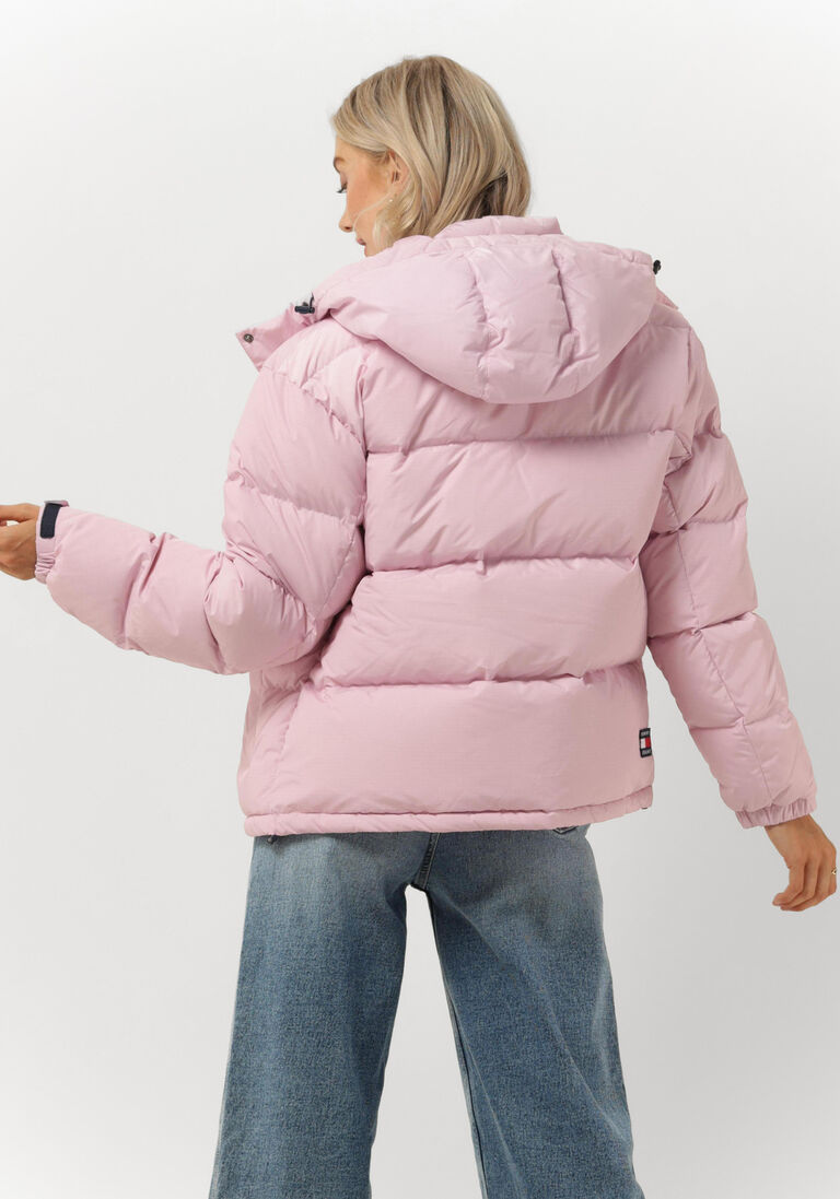 TOMMY JEANS roze tommy jeans gewatteerde jas outerwear short puff