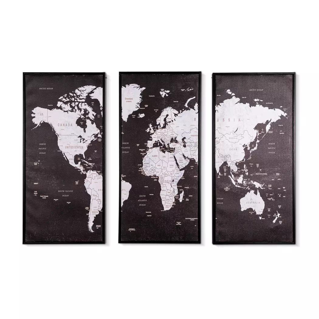 Wandbild 80 x 38 cm Weltkarte