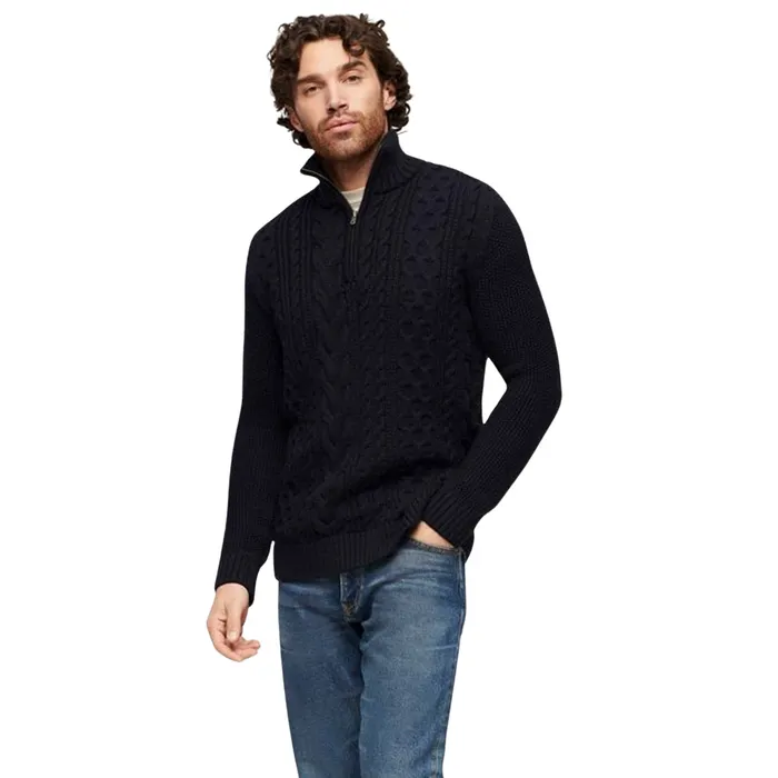 Superdry Jacob Cable Knit Half Zip Trui Heren
