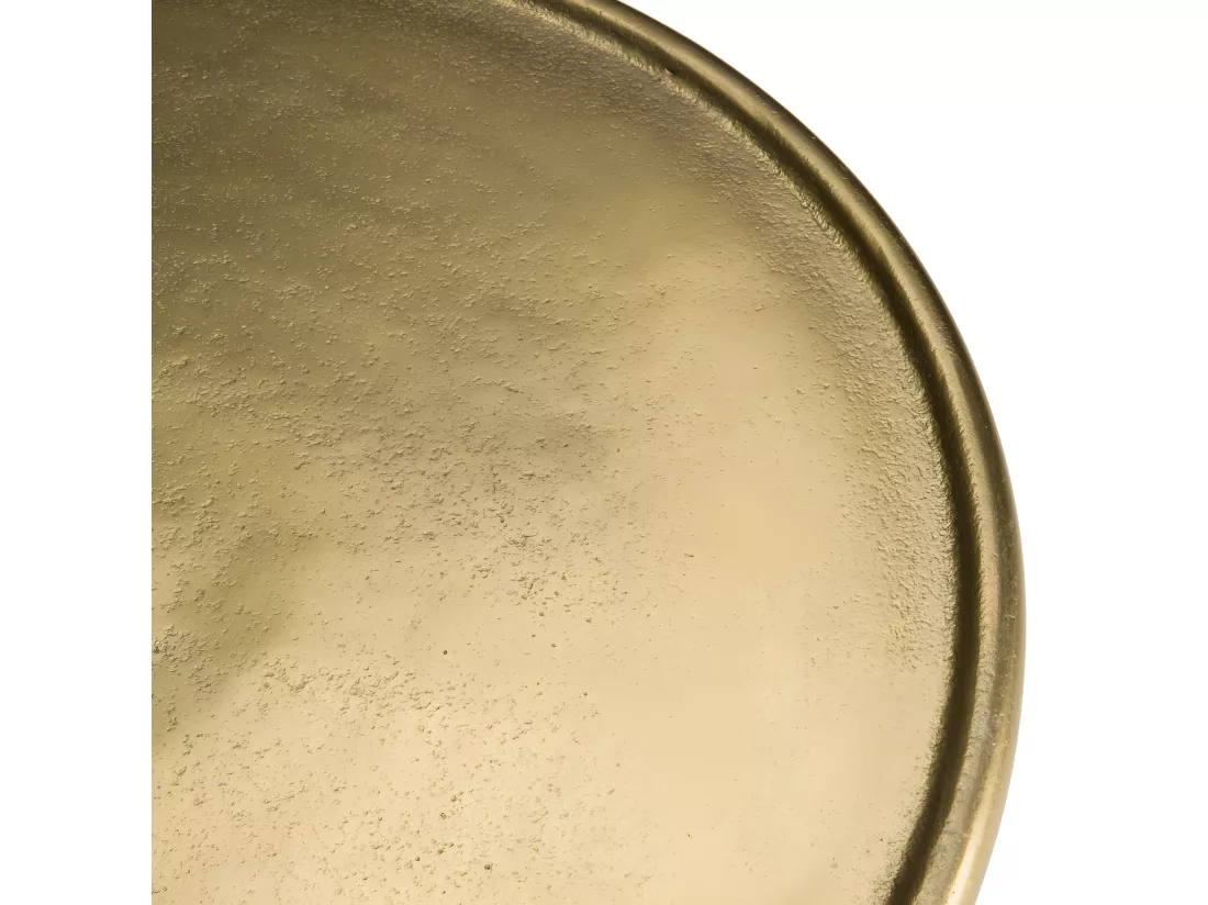 JONAS - Table d'appoint ronde 43x43cm aluminium doré piètement graphique