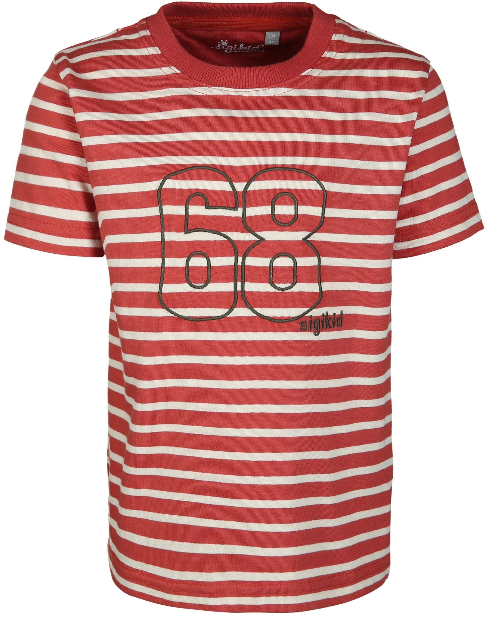 T-Shirt BIBER 68 gestreift in rot/weiß