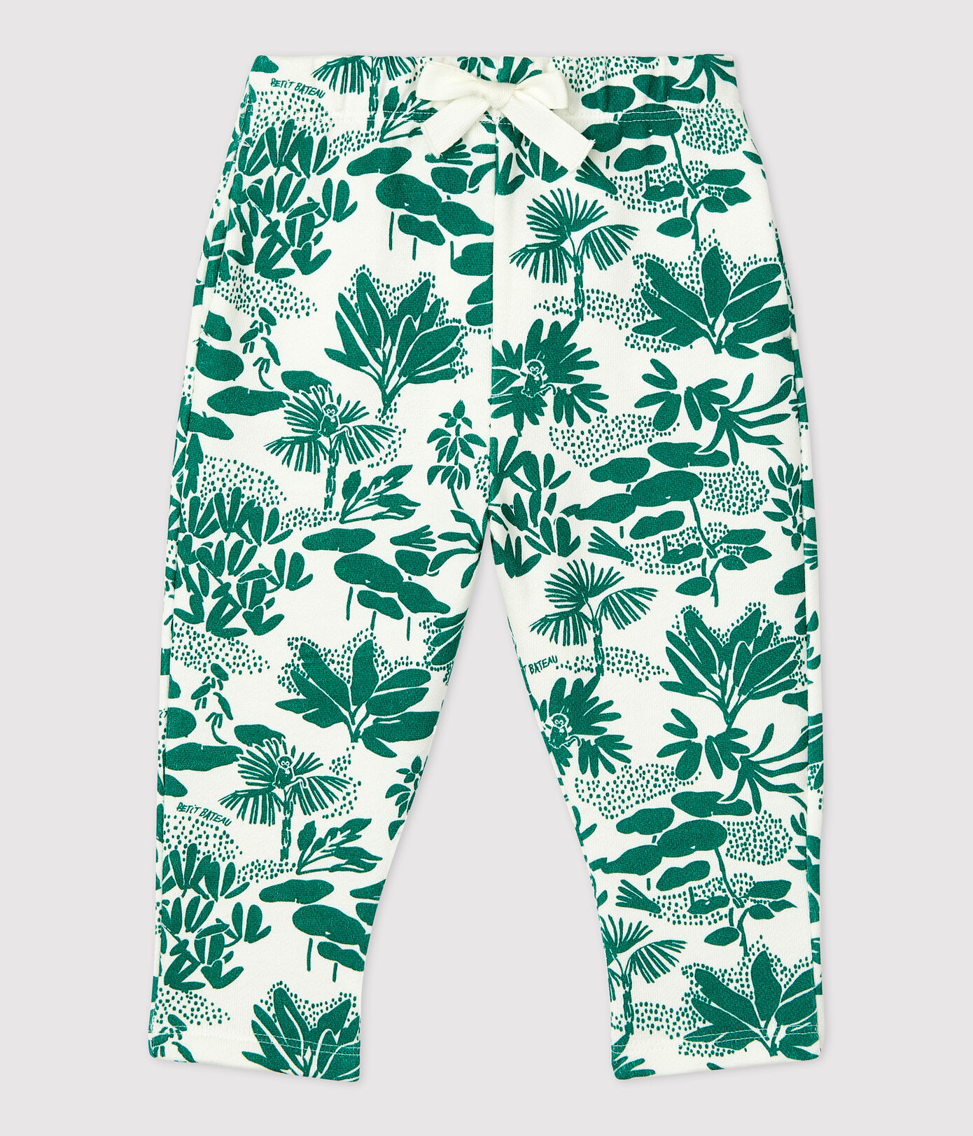 Pantalon imprimé végétal en molleton bébé