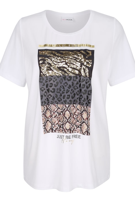 T-Shirt, großer Druck, Halbarm