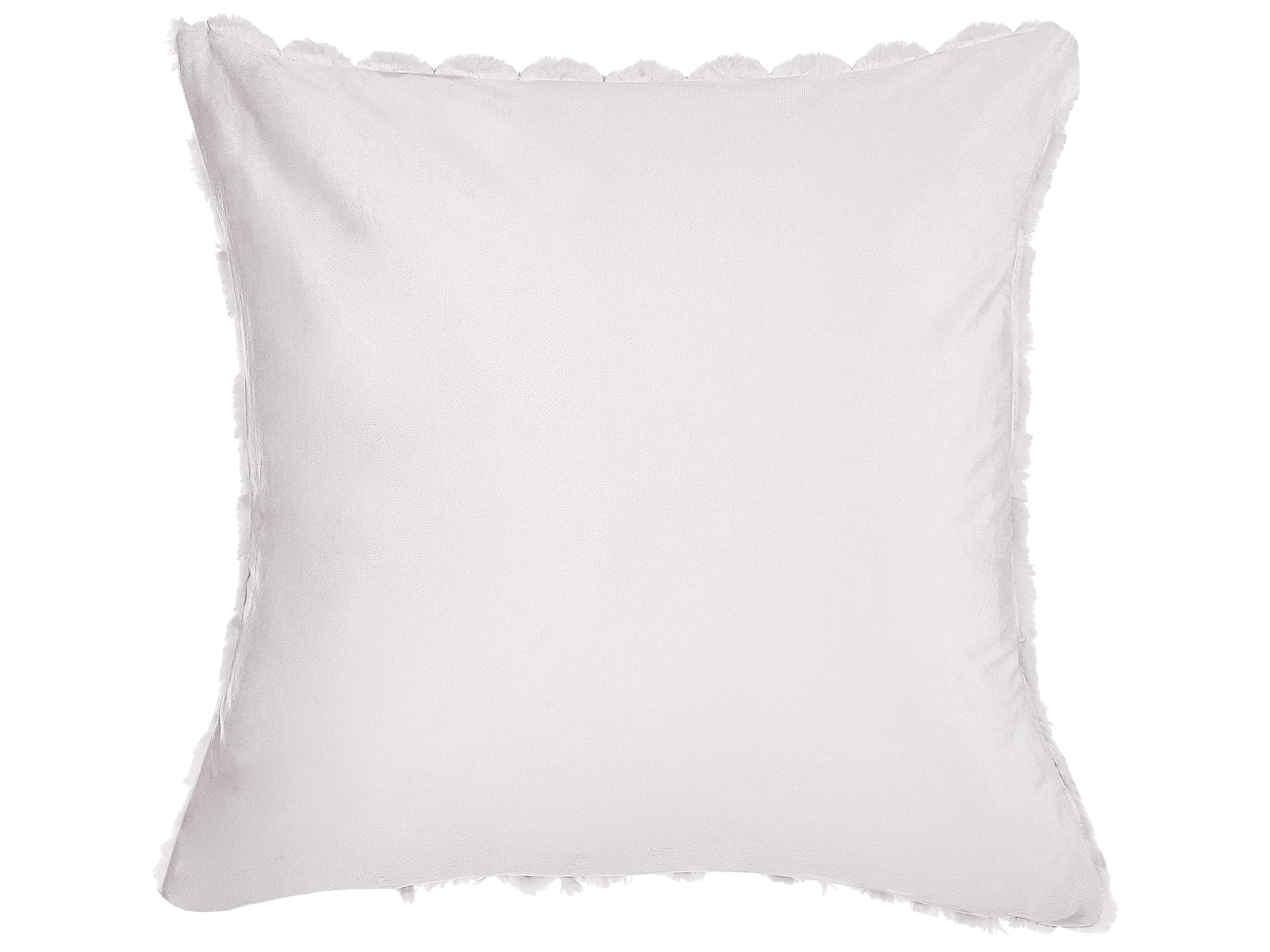 Set van 2 sierkussens PURSLANE Nepbont 43 x 43 cm Wit geometrisch patroon