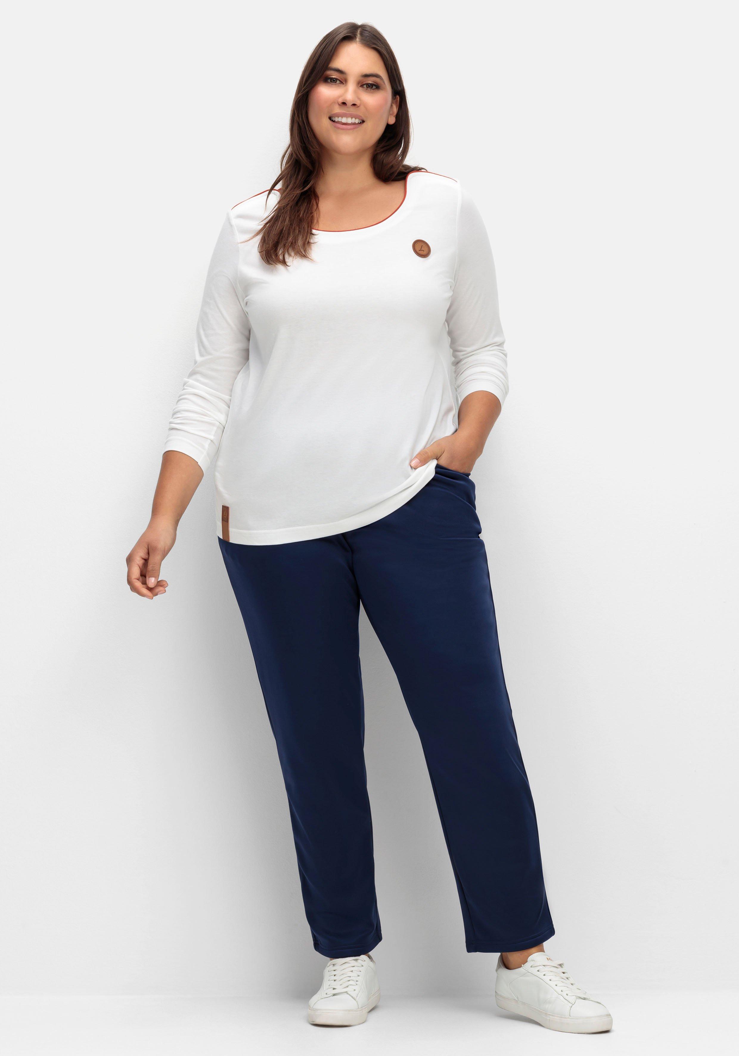 Leicht glänzende Schlupfhose mit Fleece-Innenseite
