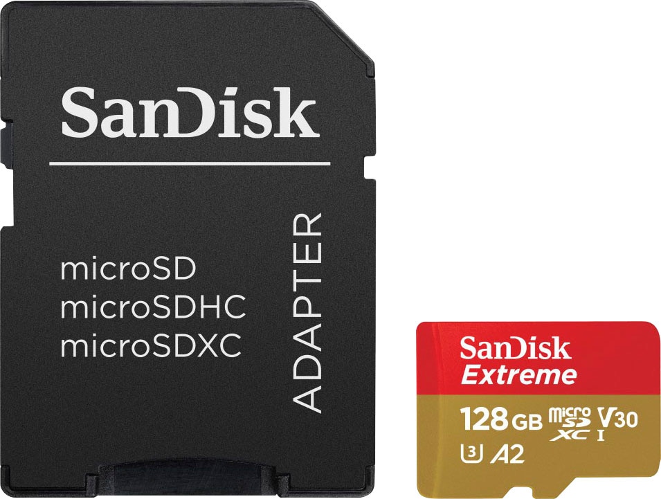 Sandisk Speicherkarte »Extreme 128GB« (128 GB UHS Class 3 160 MB/s Lesegeschwindigkeit)
