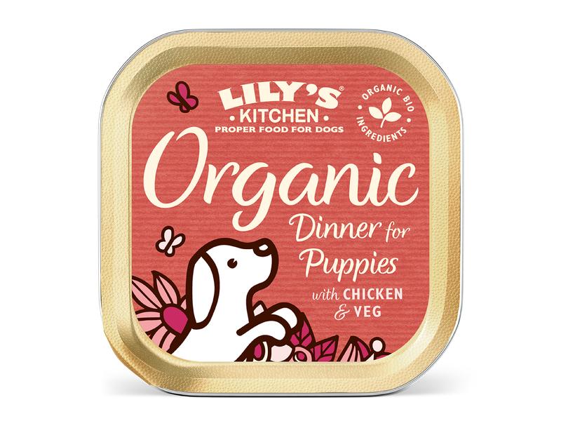 Lily's Kitchen Nassfutter Bio Dinner für Welpen, 11 x 150 g Alleinfuttermittel für Welpen bis 8 Monate