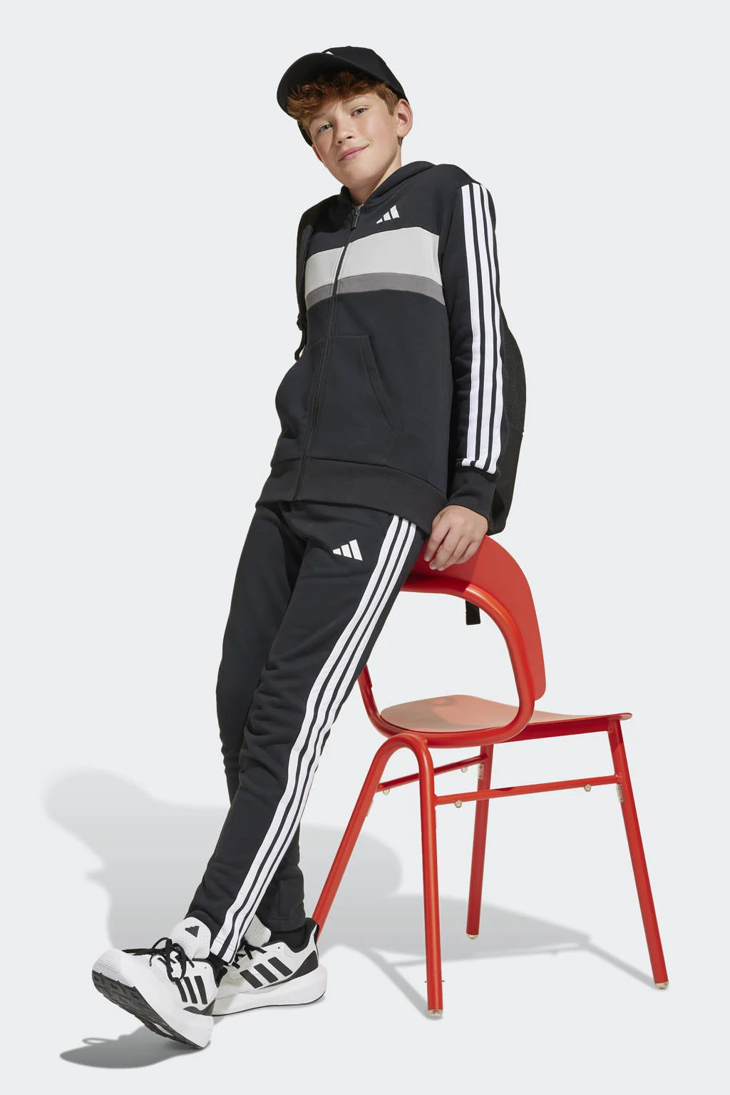 adidas joggingpak zwart/wit