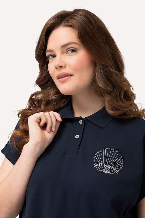 Poloshirt, Stickerei, Polokragen, Halbarm, Biobaumwolle