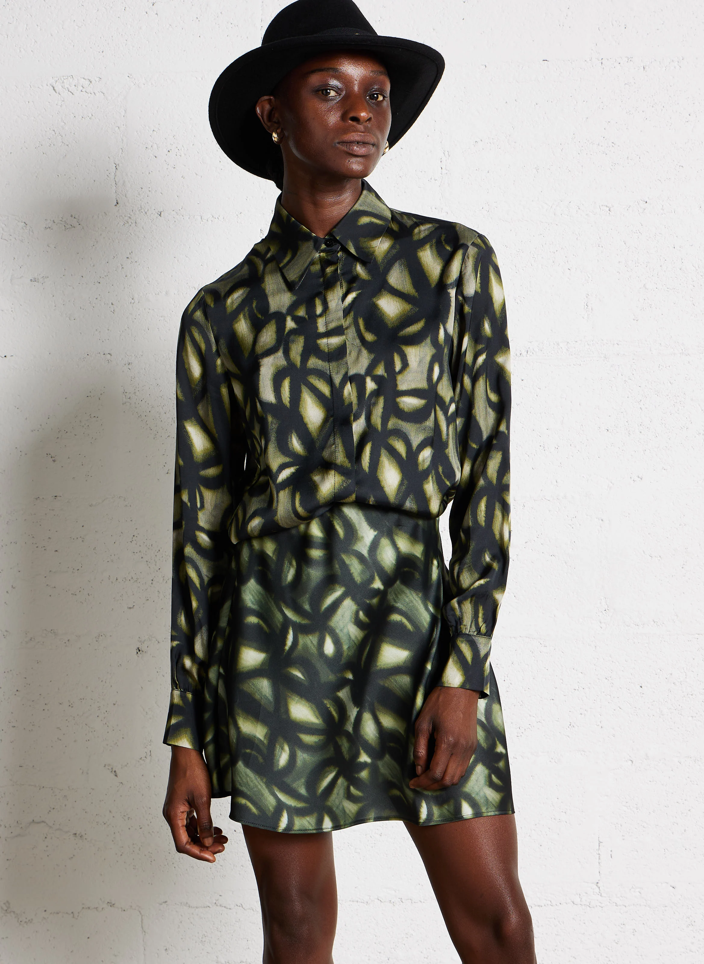 Chemise droite à col classique| Vert