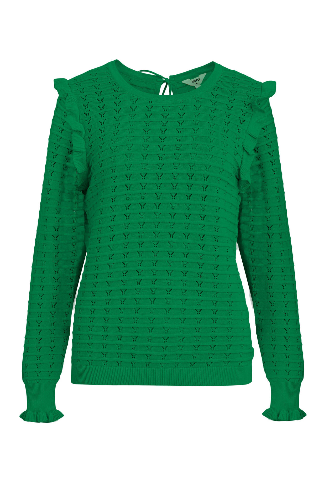 Blusa de malha com babados - Verde