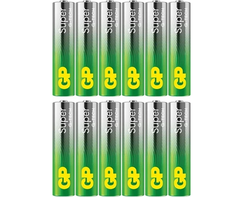 GP Super Alkaline AAA-batteri, 24A/LR03, 12-pack