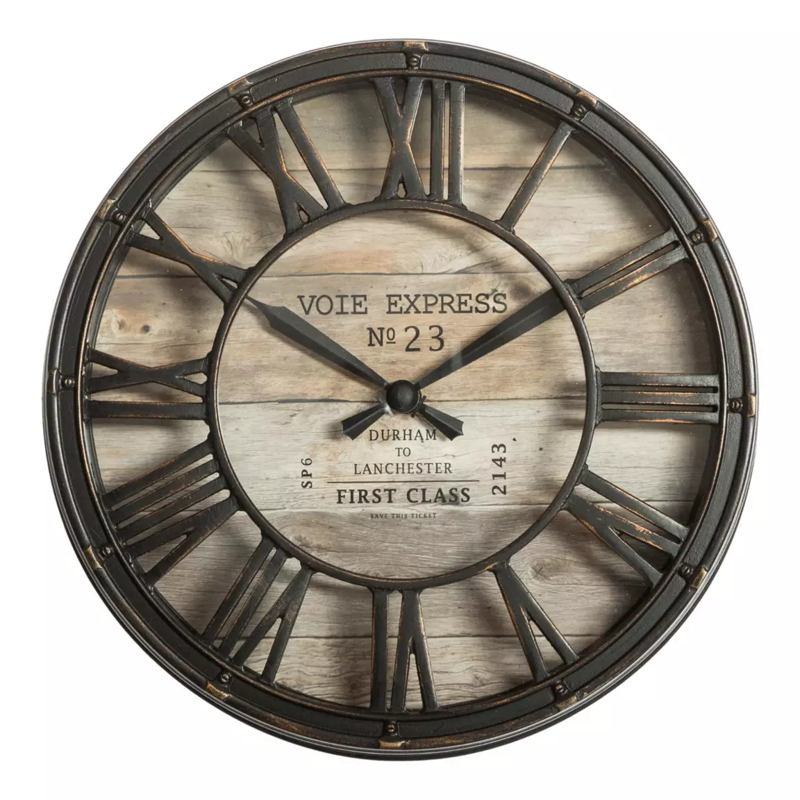 Horloge murale (D21 cm) Vintage Marron patiné
