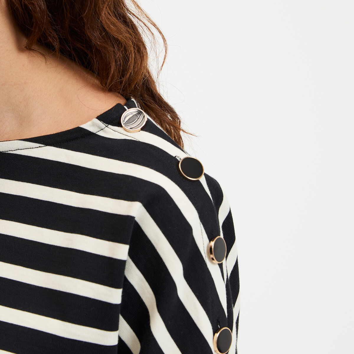 COLEÇÕES LA REDOUTE<br>Camisa azul marinho com volume solto, Signature AIMIE