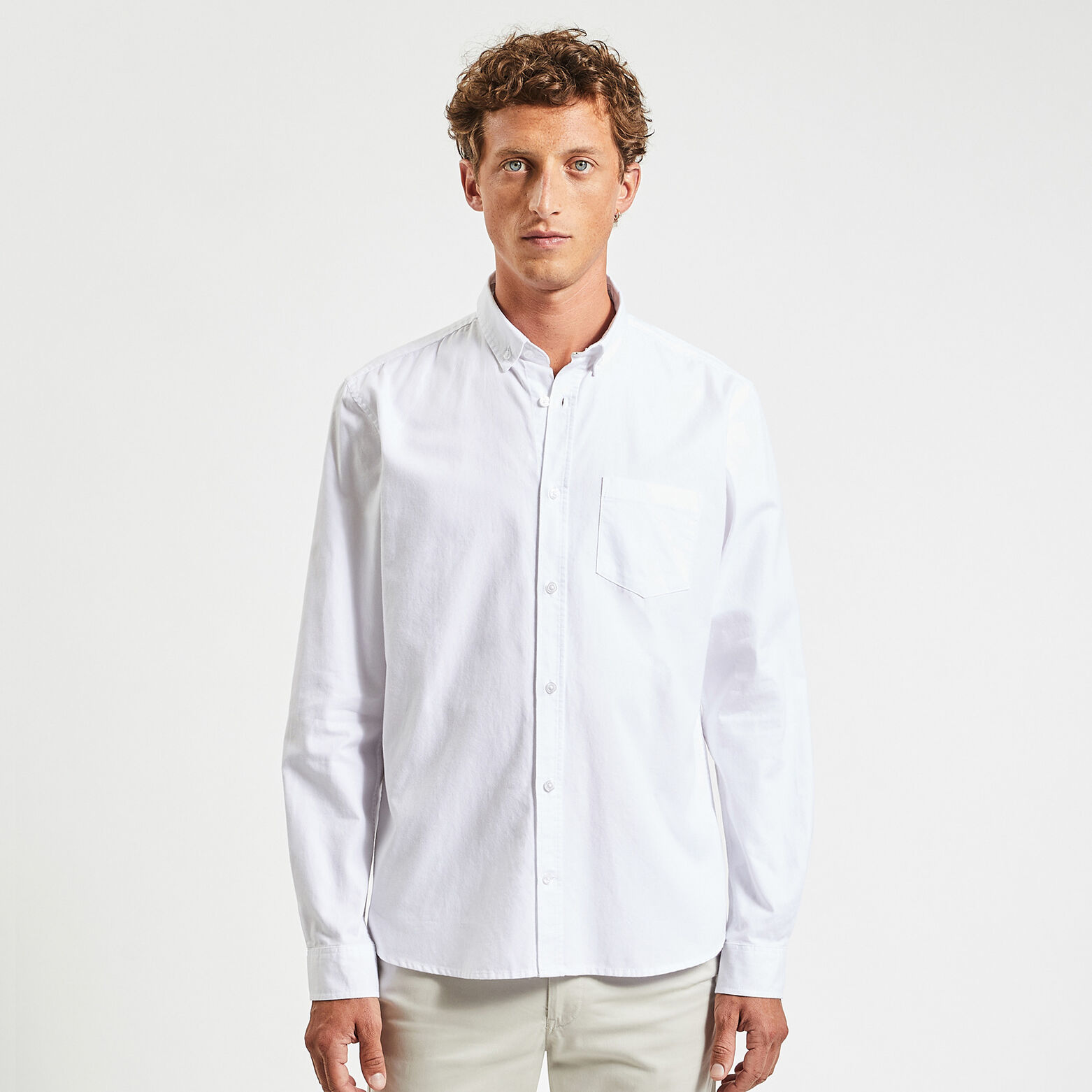 Chemise oxford unie 'le parfait by JULES' coton bi Blanc
